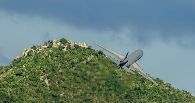 McDonnell Douglas DC-10 (T264) - Royal NLD airforce DC10 departing TNCM St Maarten for the very last time climbing the hills to Holland.