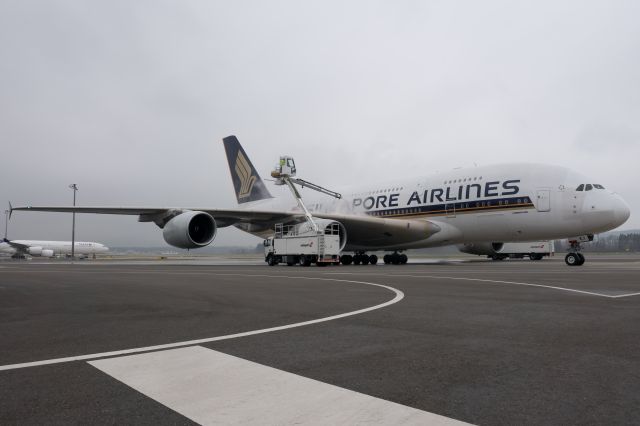 Airbus A380-800 (9V-SKJ) - De-Icing at ZRH