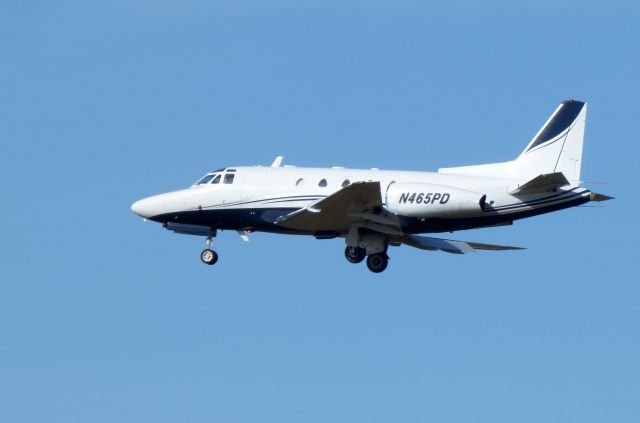 North American Sabreliner (N465PD) - Shown here is a 1980 North American Saberliner a moment until it lands in the Autumn of 2017.