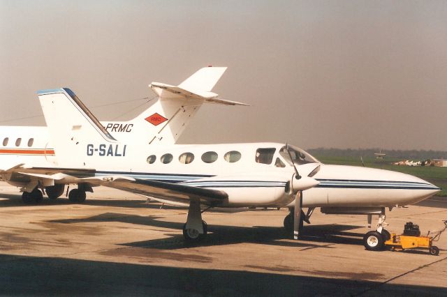 Cessna 421 (G-SALI) - Seen here in Apr-90.br /br /Reregistered G-OSCH 13-Sep-95,br /then N75FW 29-Dec-07,br /then N844CK 14-Nov-14.