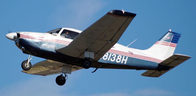 Piper Cherokee (N8138H) - LINDEN, NEW JERSEY, USA-JANUARY 07, 2021: Seen shortly after taking off from Linden Airport (just south of Newark International Airport) on runway 27, was this single engine Piper Cherokee.