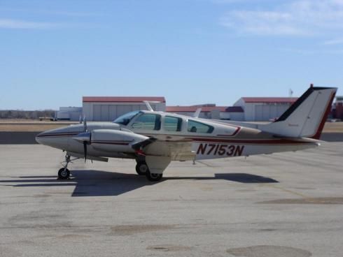 Beechcraft 55 Baron (N7153N) - My D55 Baron on the ramp at KRVS