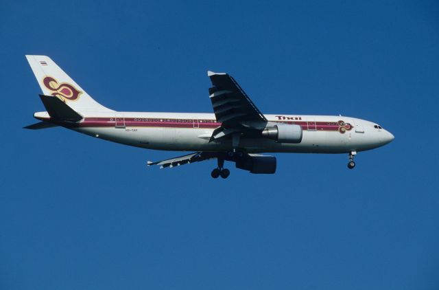 Airbus A300F4-600 (HS-TAR) - Final Approach to Narita Intl Airport Rwy34L on 1997/06/07