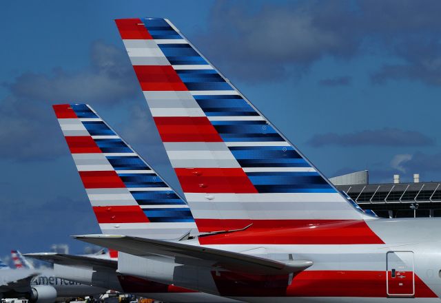 BOEING 777-300 (N732AN) - A pair of 77W at MIA. 1 to LAX and 1 to LHR.