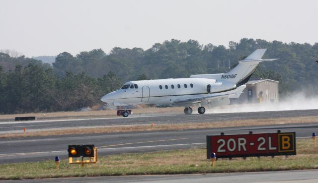 Hawker 800 (N501GF) - Waffle House Aircraft lands at Peachtree Dekalb.  This was a first, N502GF landed just before this one.