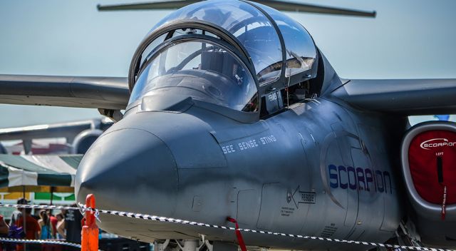 Lockheed F-22 Raptor (N531TA) - The Cessna E530 Scorpion on static display at the Dayton Air Show.