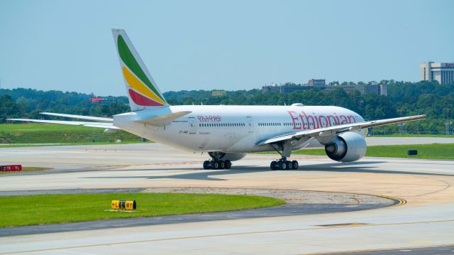 Boeing 777-200 (ET-ANR) - Morning ATL departure of B777 Ethiopian Airways to ADD. 