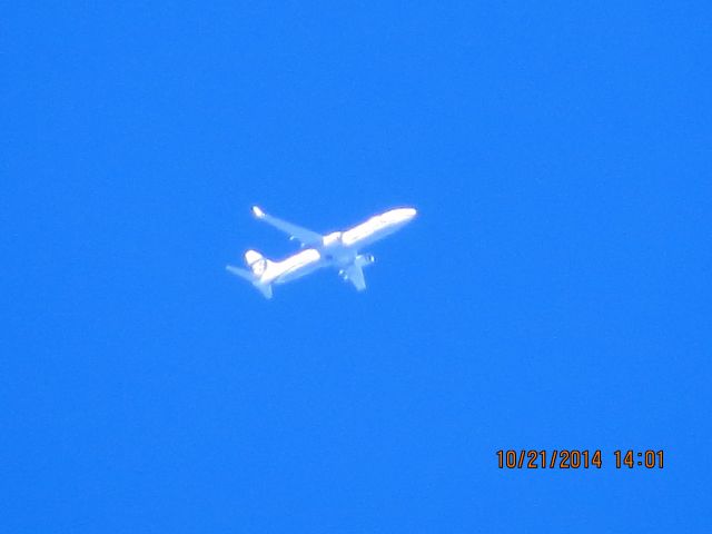 Boeing 737-800 (N464AS) - Alaska Airlines flight 38 from SEA to FLL over Southeastern Kansas at 35,000 feet.