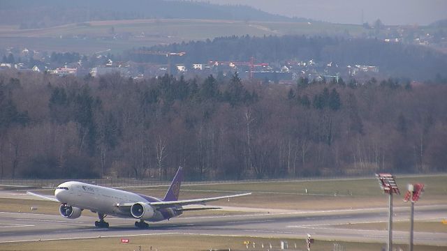 BOEING 777-300 (HS-TKM) - Departing out of Zurich to head back to Bangkok