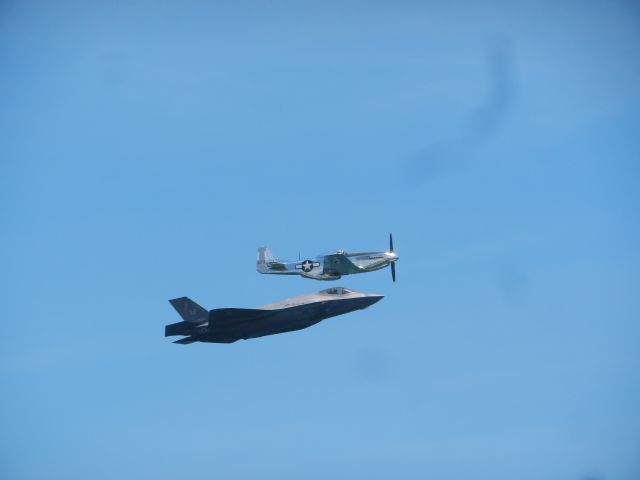 North American P-51 Mustang (N473420) - The P-51 Mustang Flies In Formation With A F-35 Lighting At The Ocean City Airshow 