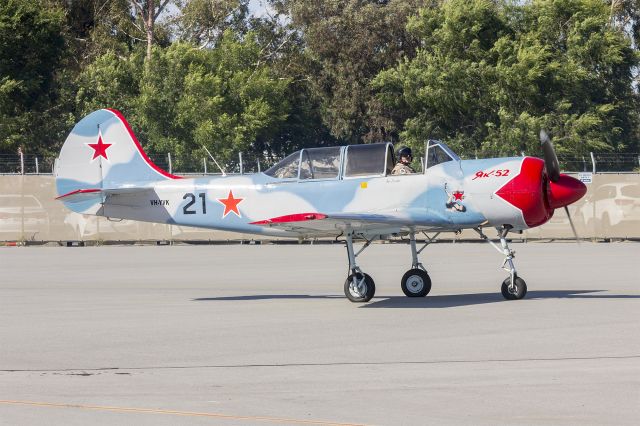 YAKOVLEV Yak-52 (VH-YVK) - Aerostar Yak-52W (VH-YVK) taxiing at Wagga Wagga Airport