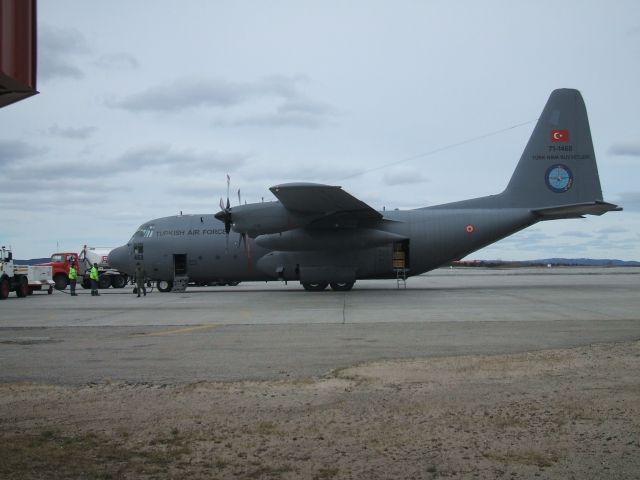 Lockheed C-130 Hercules (N711468) - Parked at Woodward Aviation FBO, Goose Airport NL. May 18/09