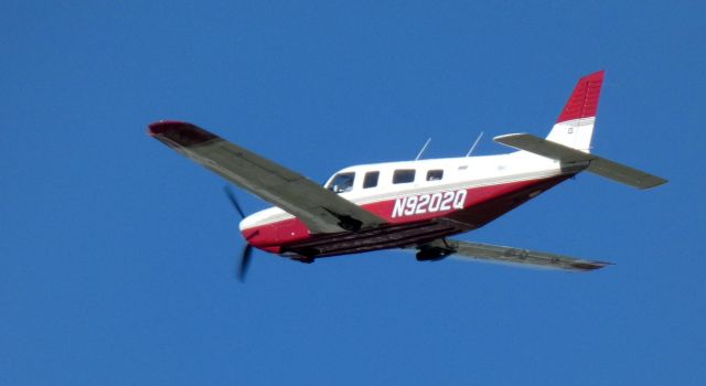 Piper Saratoga (N9202Q) - Shortly after departure is this 1993 Piper PA-32R-301 Saratoga/Lance in the Autumn of 2020.