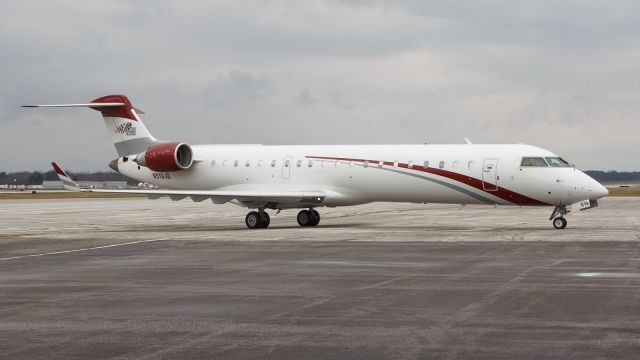 Canadair Regional Jet CRJ-700 (N519JG) - JGR'S private plane being used as a charter for a North Carolina Womens Lacrosse team coming into SBN, seen here pulling into Atlantic Aviation.