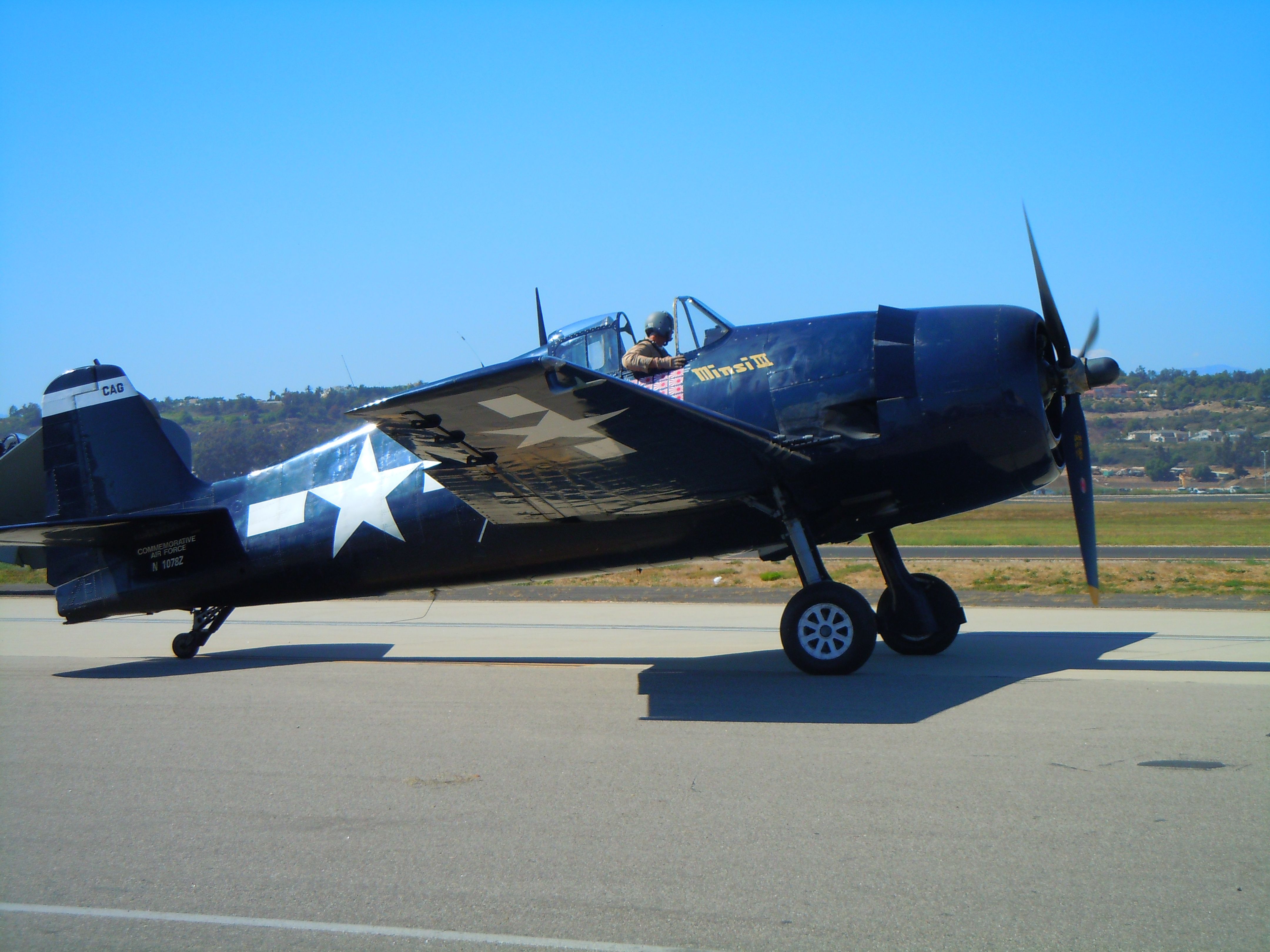 — — - Hellcat taxiing at Camarillo airport airshow 8/21/10