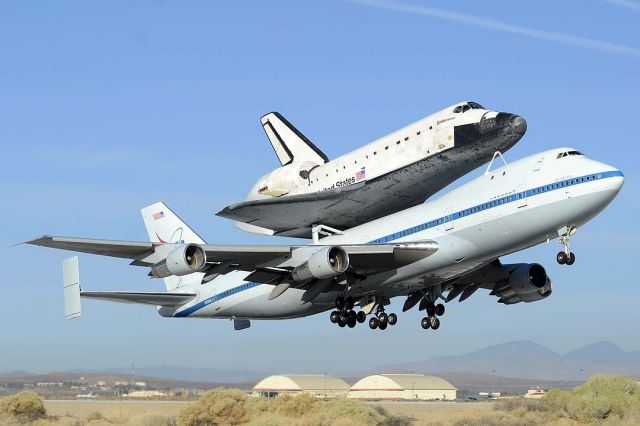 BOEING 747-100 (N9095NA) - 747-Shuttle Carrier Aircraft N905NA and Space Shuttle Endeavour departed from Runway 04 Left at 8:15 AM on September 21, 2012.