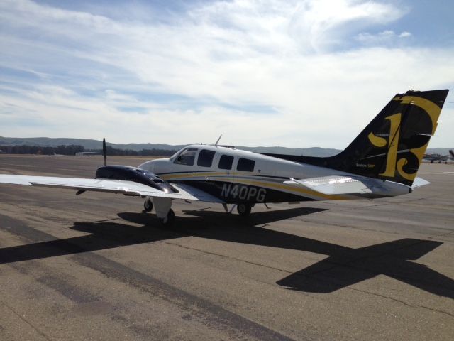 Beechcraft Baron (58) (N40PG) - On tarmac Long Beach Ca. Airport