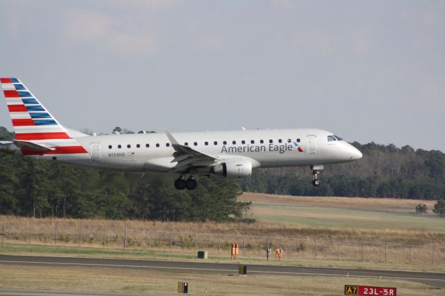 Embraer 170/175 (N134HQ) - N134HQ about to touch down runway 23L