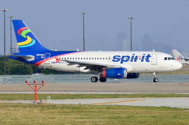 Airbus A319 (N533NK) - Spirit - A319 - N533NK - Departing KDFW 07/03/2013