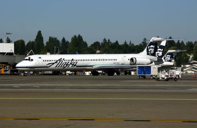 McDonnell Douglas MD-83 (N977AS) - KSEA - Aug 13,2007 shows an MD-83 for Alaska rolling to the main runways for a flight south...CN53453 Ln 2112 delv new to Alaska May 1995. Now stored.