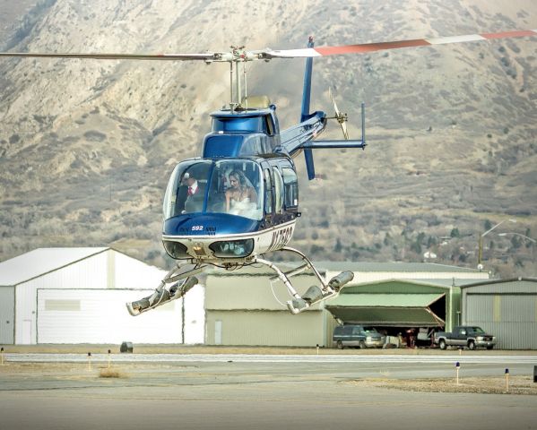 Bell JetRanger (N17592) - This bride and groom are heading to their wedding. Who needs the limo when you have a helicopter.