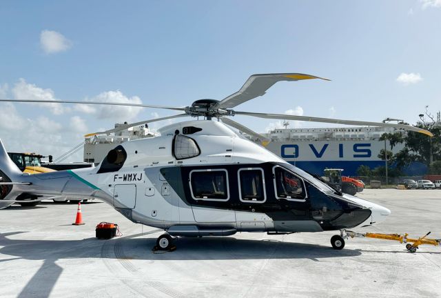 AIRBUS HELICOPTERS H-160 (F-WMXJ) - Towed on the dock after sea arrival in the USA