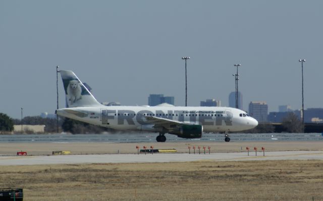 Airbus A320 — - Frontier A320 in line for take off on 18L at KDFW.