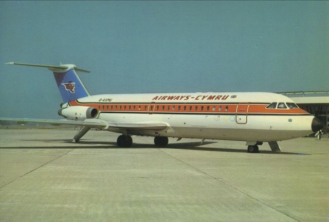 British Aerospace BAC-111 One-Eleven (G-AXMU) - scanned from postcardbr /airways cymru