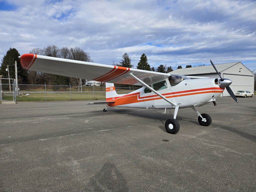 Cessna Skywagon 180 (N61L) - At the fuel pumps on New Years Eve