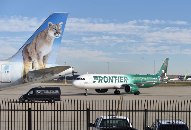 Airbus A321neo (N604FR) - First time to catch two FFT A321's at the gates at the same time at IND.