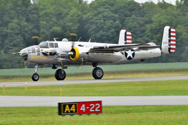 North American TB-25 Mitchell (NL1042B) - Departing Runway 22 on 09-04-21