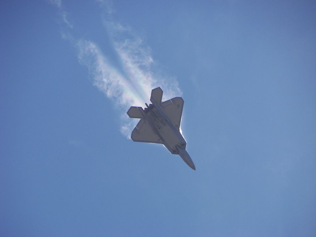 Lockheed F-22 Raptor — - MCAS Miramar Airshow 2008  San Diego, CA  The Raptor pullin some G at altitude!