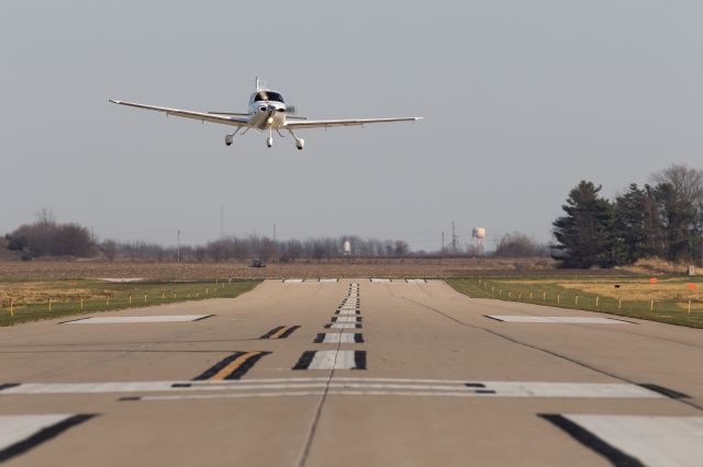 Cirrus SR-22 (N369SF) - My friend Josh sending it with his SR22 at Kentland. Nice stiff crosswind off of runway 27!