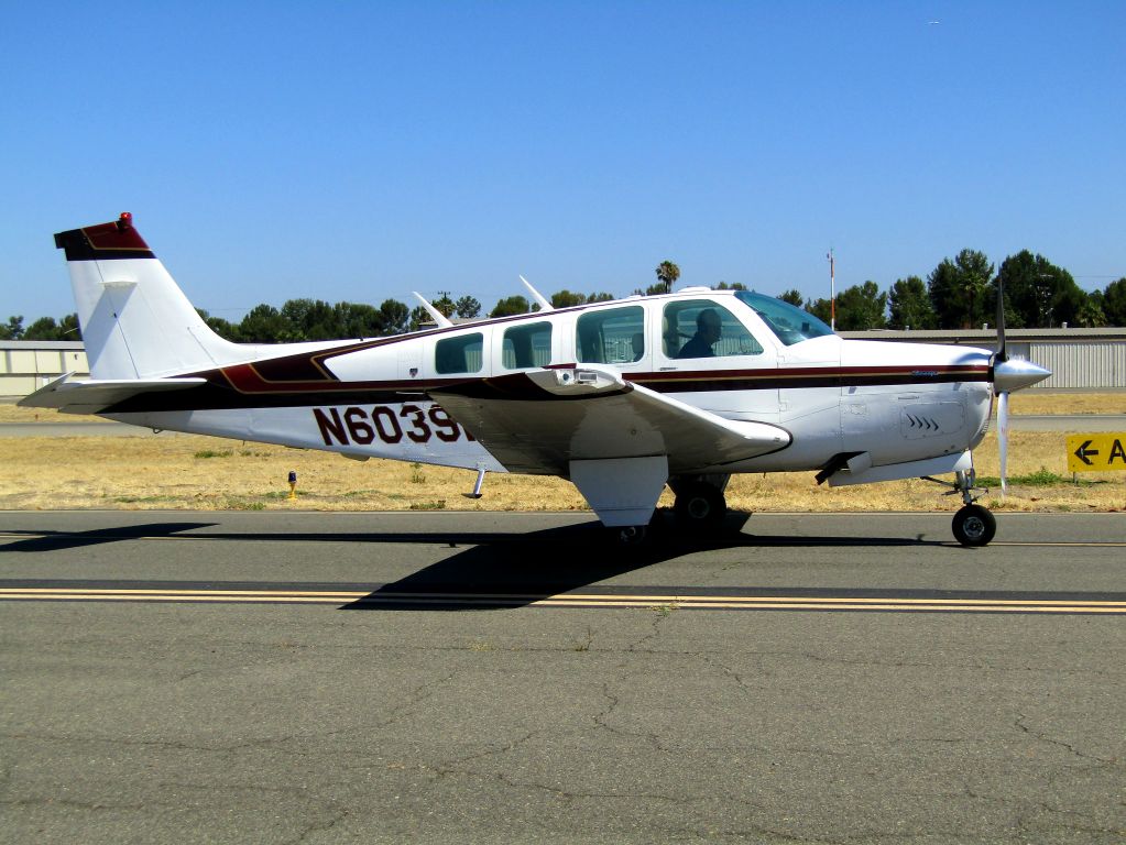 Beechcraft Bonanza (36) (N6039R) - Taxiing to RWY 24