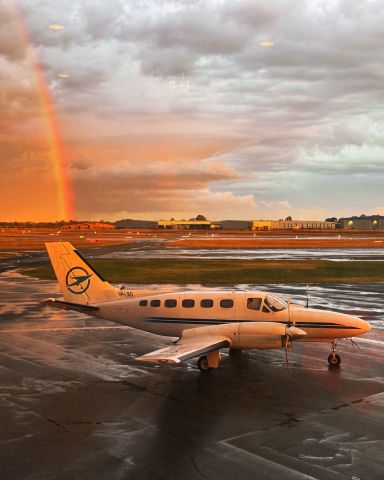 Cessna Conquest 2 (VH-LBD) - After a summer storm passes on the ramp at YPJT