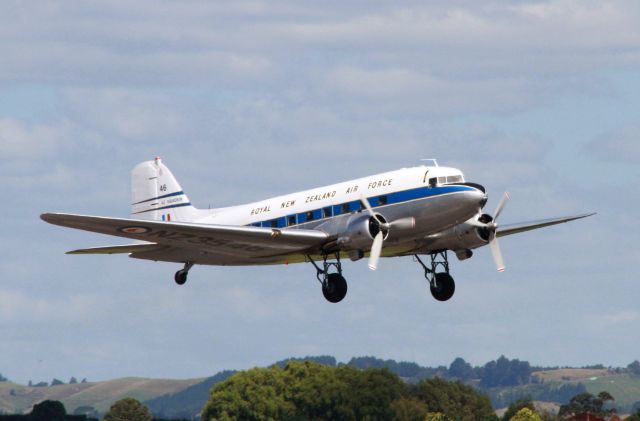 ANZ3546 — - One of New Zealands few C-47 Dakotas taking off.