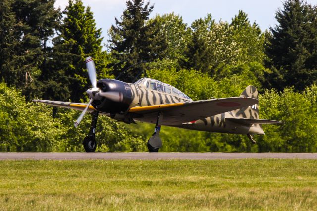 N3852 — - Flying Heritage Collection's Mitsubishi A6M3-22 Reisen (zero) departing for a photo flight.