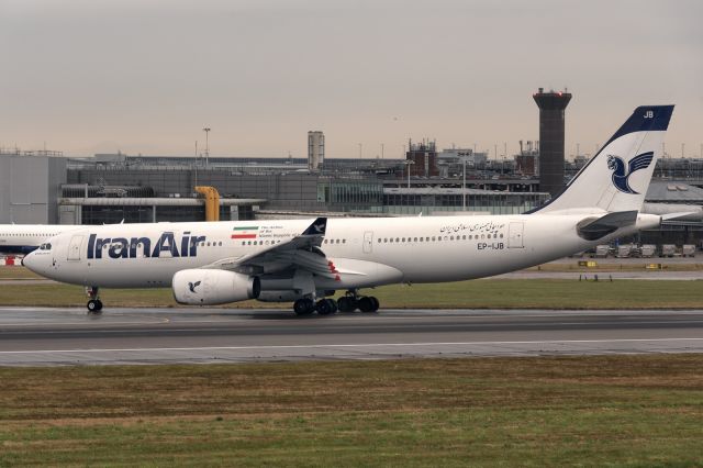 Airbus A330-200 (EP-IJB) - 5th September, 2024: Flight IR 711 from Tehran's Imam Khomeini International Airport taxiing to the gate at Heathrow after landing on runway 09L. 