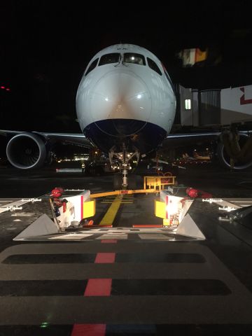 Boeing 787-8 (G-ZBJE) - Preparing to push out last departure of the day