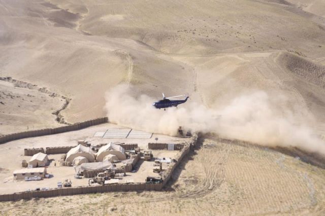 — — - Hilltop brownout, Afghanistan. 