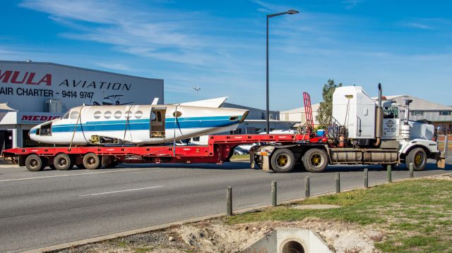 Beechcraft Super King Air 200 (VH-LKX) - This Beech 200 King Air VH-LKX (ex. PK-VKA) from Indonesia. Purchased to be restored years ago but it failed to happen. Seen here getting taken away for scrap metal. 