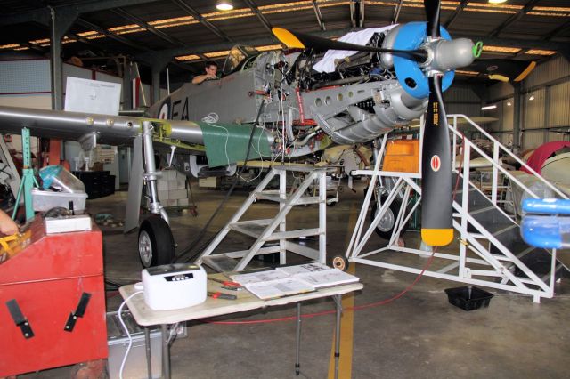 North American P-51 Mustang (VH-MFT) - Wheel retraction tests following major overhaul