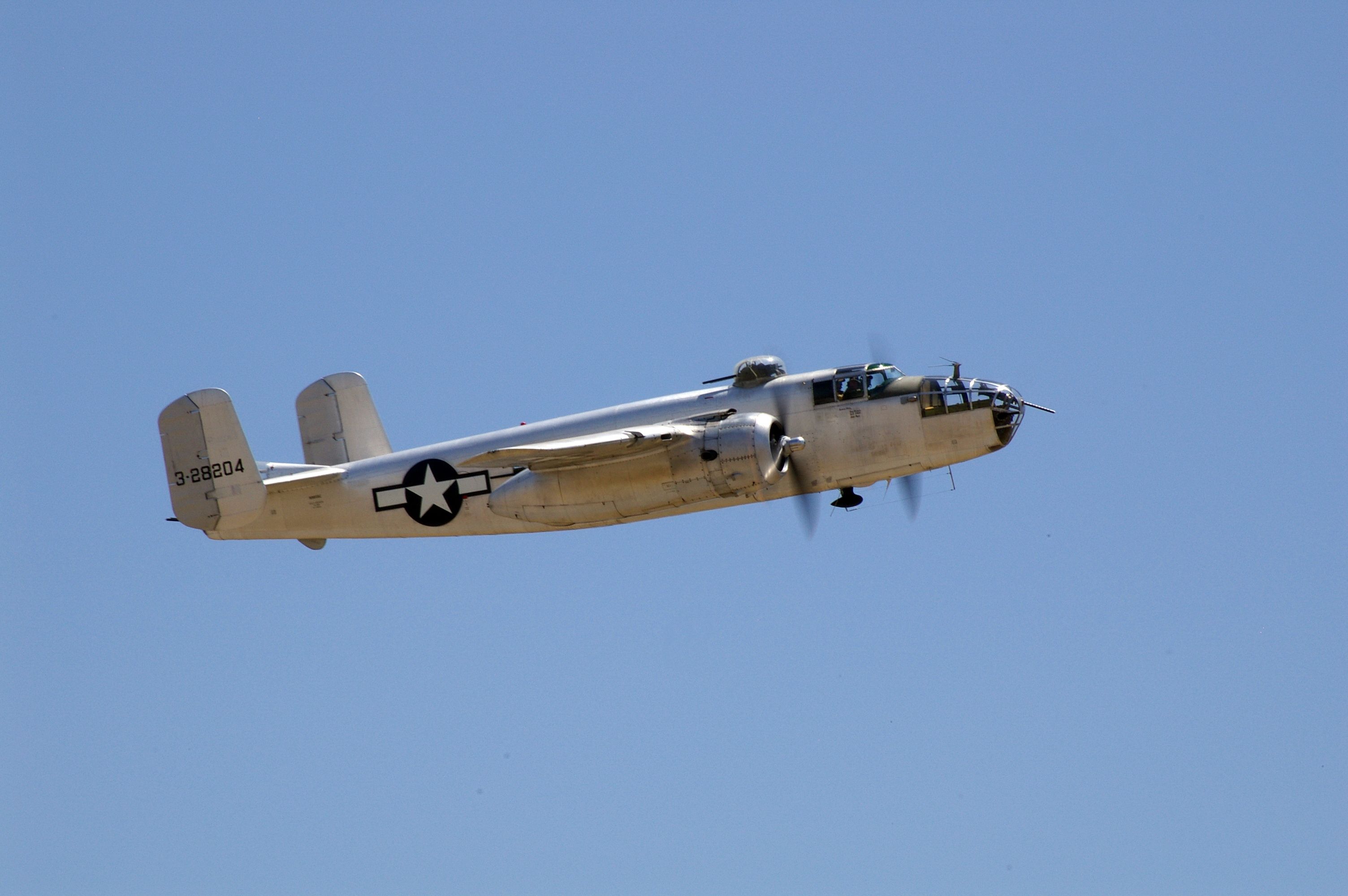 North American TB-25 Mitchell (32-8204) - B25 shows its stuff at Chino,Ca.