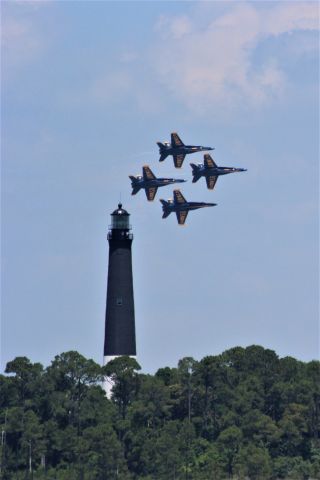 — — - May 28, 2019 Blue Angels Practice. Taken from Fort Pickens, Gulf Islands National Seashore.  