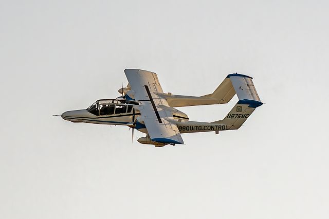 North American Rockwell OV-10 Bronco (N875MC) - MOSQUITO1 on the downwind for Beaufort Executive Airport after a short flight from MCAS Beaufort after the Airshow on 13 Apr 2025. This classic OV-10D+ is owned and operated by the Beaufort County Council, SC.
