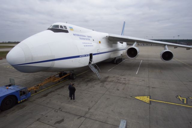 Antonov An-12 (UR-82073) - Antonov 124-100 at Standsted Airport, UK.