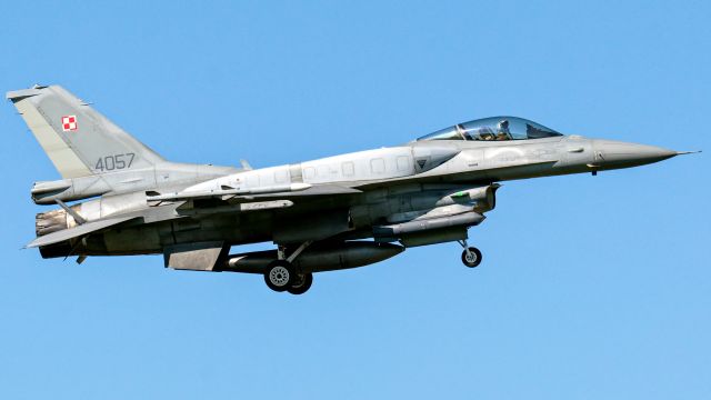 Lockheed F-16 Fighting Falcon (PAF4057) - F-16 C block 52 , Polish Airforce . Krzesiny Airbase , Poland , 20.04.2020.