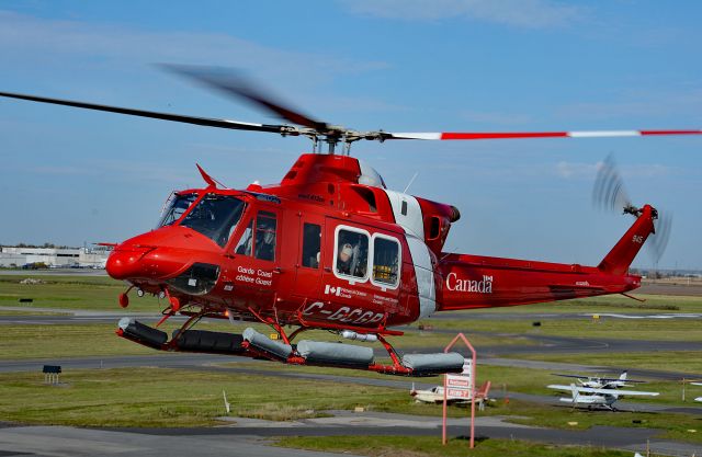 Bell 412 (C-GCGP) - Visiting CYHU for fuel in October 2022