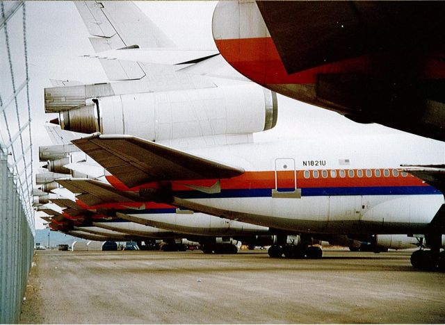 McDonnell Douglas DC-10 — - from my old photo collection,these united DC-10s,all retired from service.stored in las vegas/KLAS,taken in mid 90s.