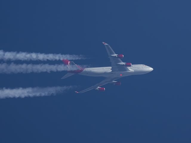 Boeing 747-400 (G-VWOW) - 24-1-15. Virgin Atlantic Boeing 747-400 G-VWOW Passes West Lancashire at 39,000ft Heading back to London working route San Francisco-Heathrow VIR20V.br /br /Pentax K-5.